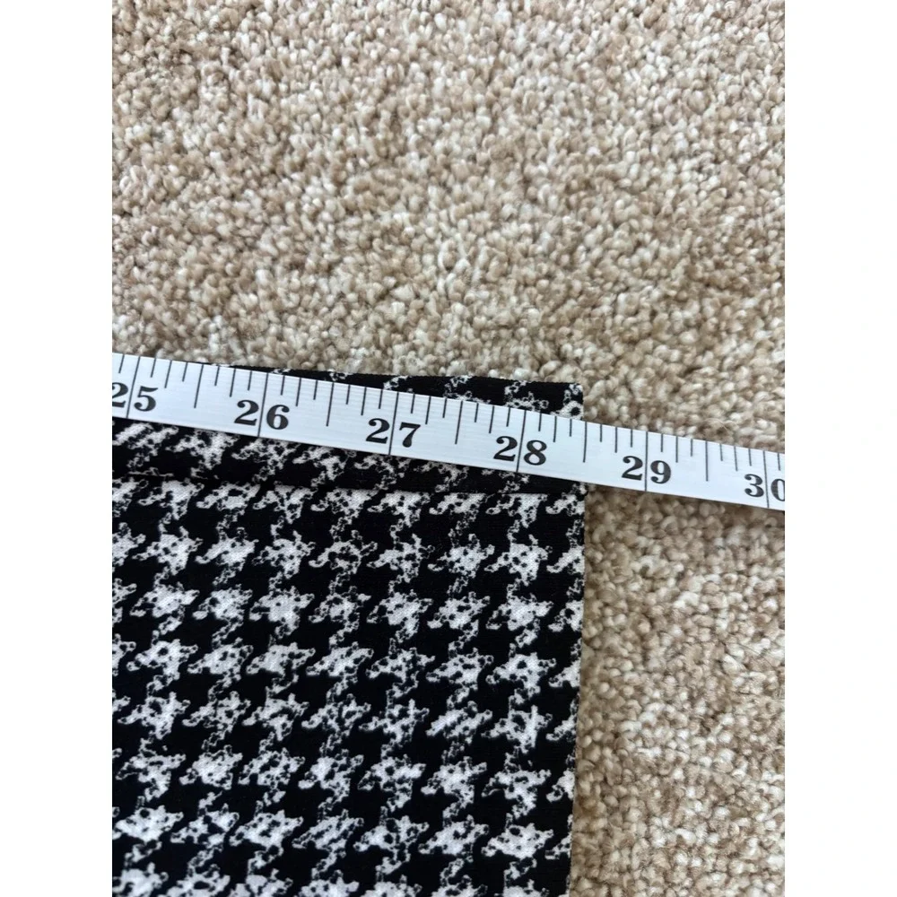 Michael Kors Houndstooth Pants Small Black White Stretch Pull On Professional